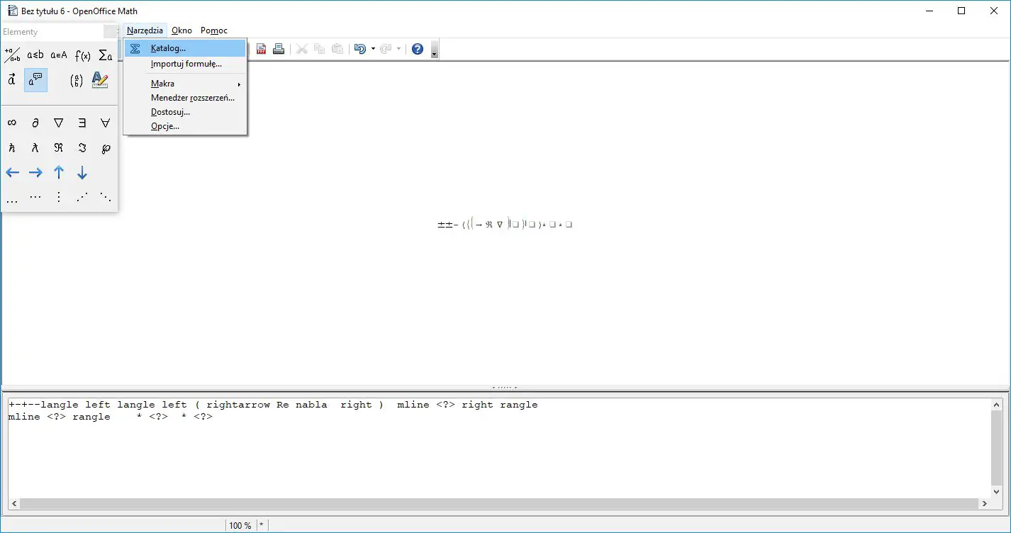 OpenOffice Math - program do edycji równań
