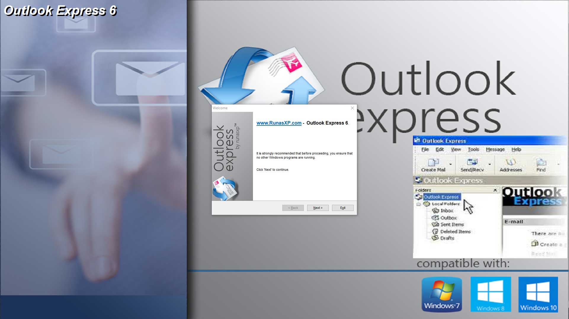 Outlook Express dla Windows 7, 8, 8.1 i 10