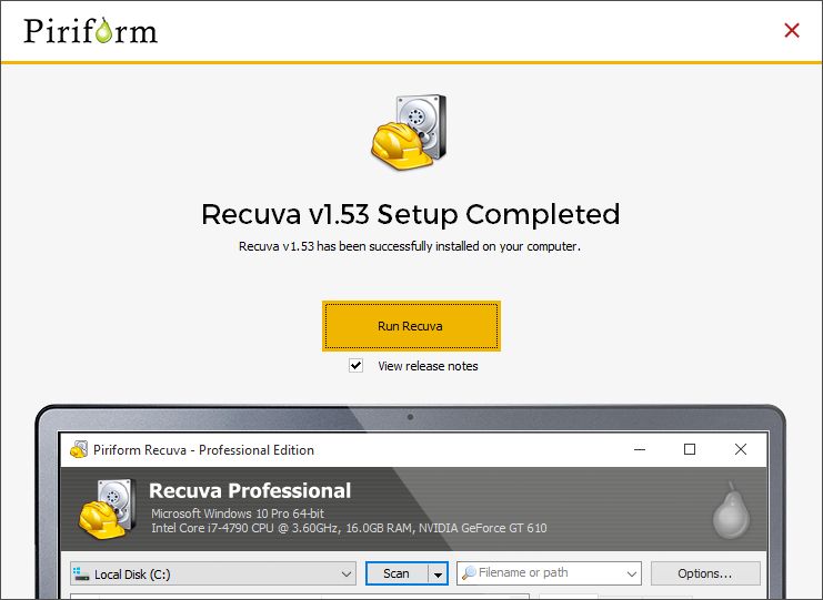 Recuva Professional 1.53.2096 free instals