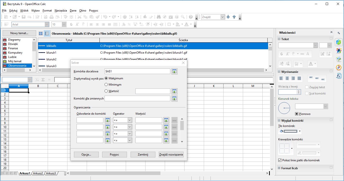 openoffice draw columns