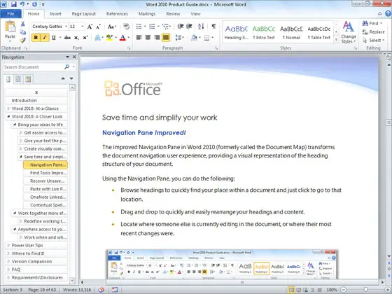 Microsoft Office 2010 microsoft_word_2010_navigation_pane_web