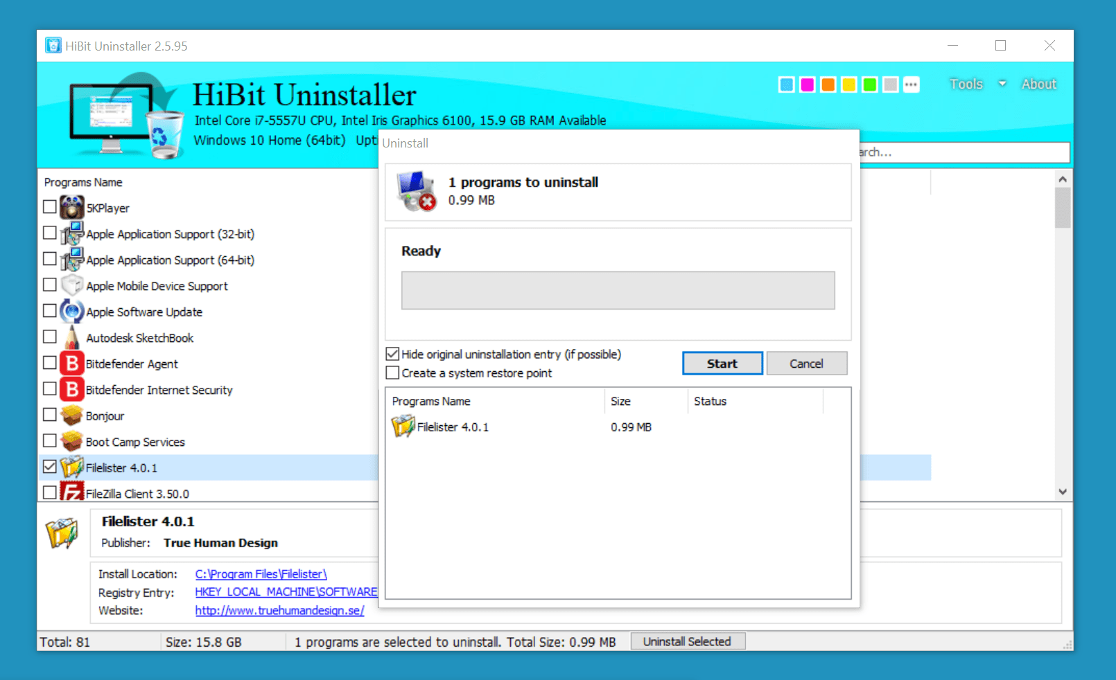download the new for windows HiBit Uninstaller 3.1.62