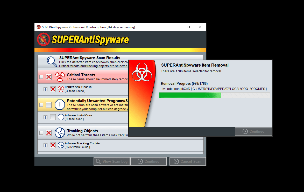 free instals SuperAntiSpyware Professional X 10.0.1256