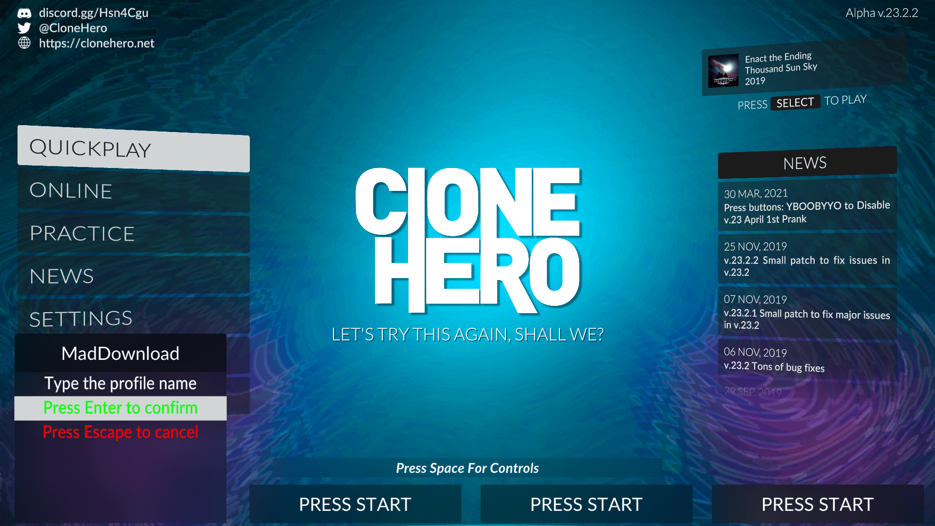 guitare hjero 3 songs clone hero